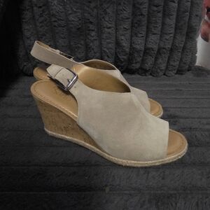 Franco Sarto Beige Wedge Sandals